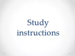 Study  instructions Demands