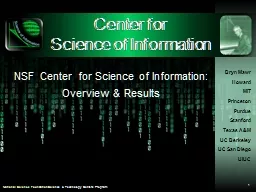 Center for Science of Information