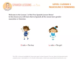 PPT-LEVEL 1 LESSON 1 MASCULINO