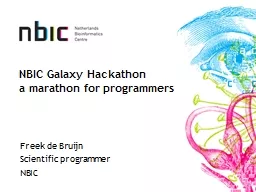 NBIC Galaxy Hackathon a marathon for programmers