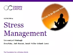 Stress Management  University of Pittsburgh