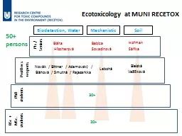 E cotoxicology   at  MUNI