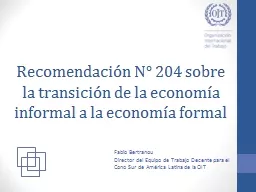 Recomendación N° 204 sobre la transición de la economía informal a la economía formal