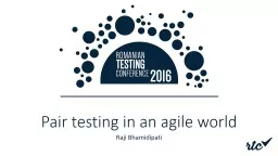 Pair testing in an agile world
