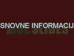 OSNOVNE INFORMACIJE