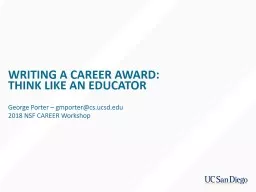 writing a career award: think like an educator