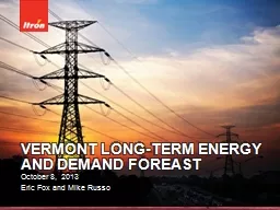 PPT-Vermont Long-Term energy and demand