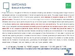 1 MATCHING Executive Summary