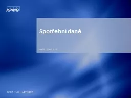 PPT-DAŇOVÉ PORADENSTVÍ Spotřební daně