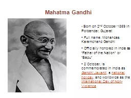 Mahatma Gandhi   Born on 2