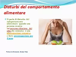 Disturbi del comportamento alimentare