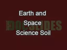 Earth and Space Science Soil