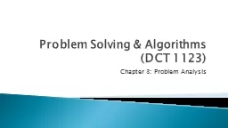 Problem Solving & Algorithms