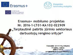 Erasmus + mobilumo projektas