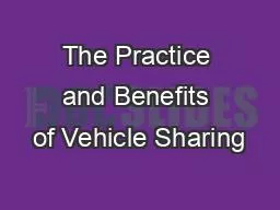 The Practice and Benefits of Vehicle Sharing