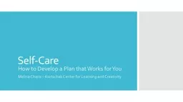 PPT-Self-Care How to Develop a Plan that Works for You