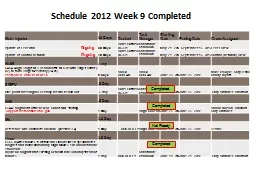 Schedule 2012 Week 9 Completed