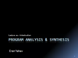 Program analysis & Synthesis