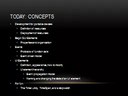 PPT-Today: Concepts Development for portable devices