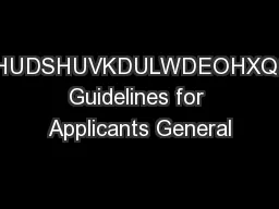 KHUDSHUVKDULWDEOHXQG Guidelines for Applicants General