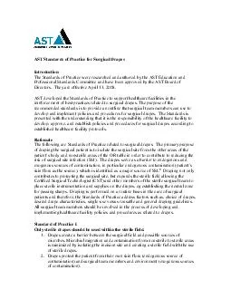 AST Standards of Practice for Surgical Drapes Introduc