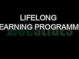 LIFELONG LEARNING PROGRAMME