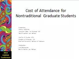 Cost of Attendance for  Nontraditional Graduate Students