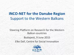 INCO-NET for the Danube Region