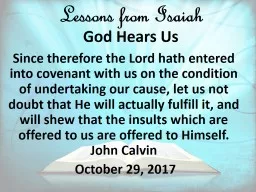 Lessons from Isaiah   God Hears Us