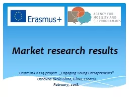 Market research results Erasmus+ K219 project: