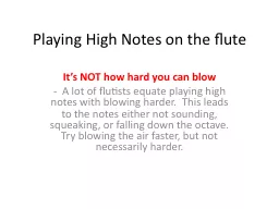 Playing High Notes on the flute