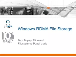 Windows RDMA File Storage