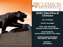 GENI/OpenFlow @ Clemson