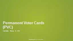 Permanent Voter Cards (PVC)