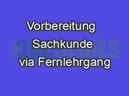 Vorbereitung  Sachkunde via Fernlehrgang