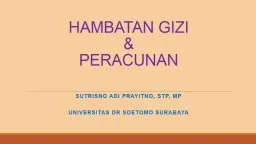 HAMBATAN GIZI &  PERACUNAN