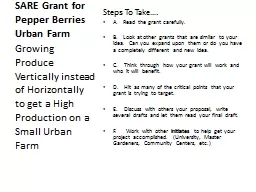 SARE Grant for Pepper Berries Urban Farm