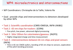 PPT-WP4: microelectronics and interconnections