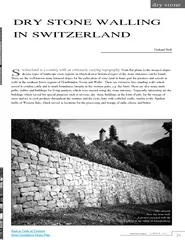 DRY STONE WALLING IN SWITZERLAND Gerhard Stoll Old vi