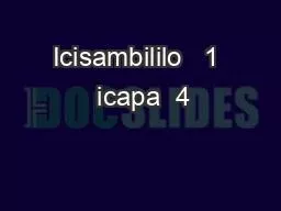 Icisambililo   1  icapa  4