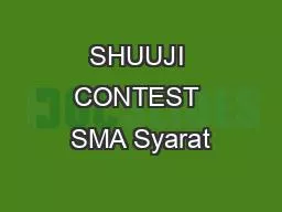 SHUUJI CONTEST SMA Syarat