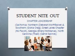 STUDENT NITE OUT CHAPTER LEADERSHIP