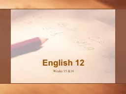 English  12 Weeks  15 &16