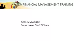 USDA FINANCIAL MANAGEMENT TRAINING