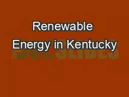 Renewable Energy in Kentucky