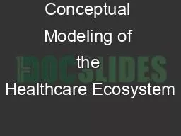 Conceptual Modeling of the Healthcare Ecosystem