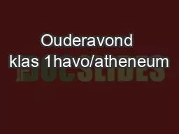 Ouderavond klas 1havo/atheneum