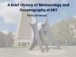 A Brief History of Meteorology and Oceanography at MIT