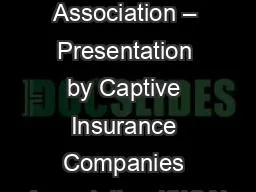 Alabama Captive Association – Presentation by Captive Insurance Companies Association (CICA)