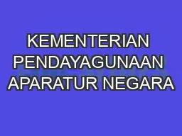 KEMENTERIAN PENDAYAGUNAAN APARATUR NEGARA